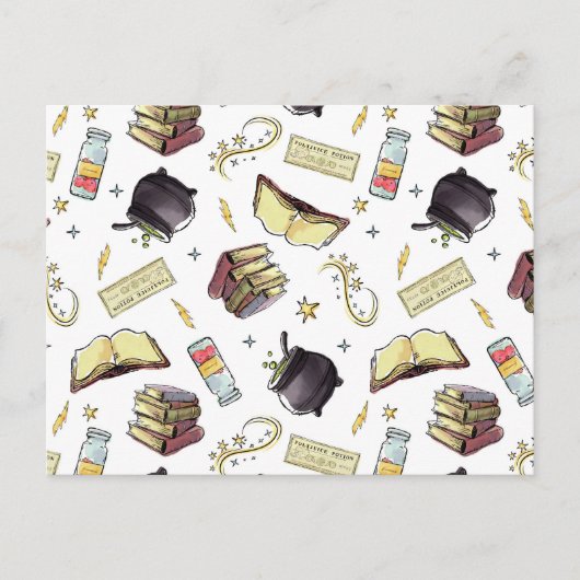 HARRY POTTER™ Zauber & Bücher Muster Postkarte (Vorderseite)
