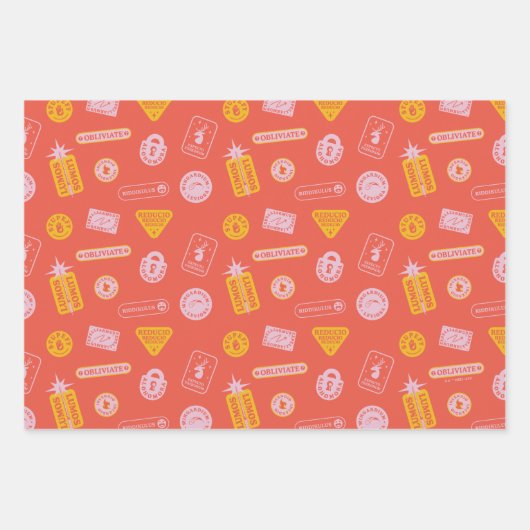 HARRY POTTER™ | Zauber Muster Geschenkpapier Set (Vorderseite)