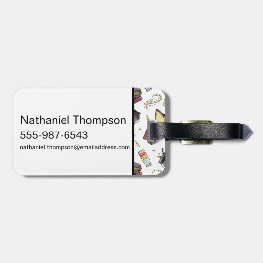 HARRY POTTER™ Zaubers- und Buchmuster Gepäckanhänger (Rückseite horizontal)