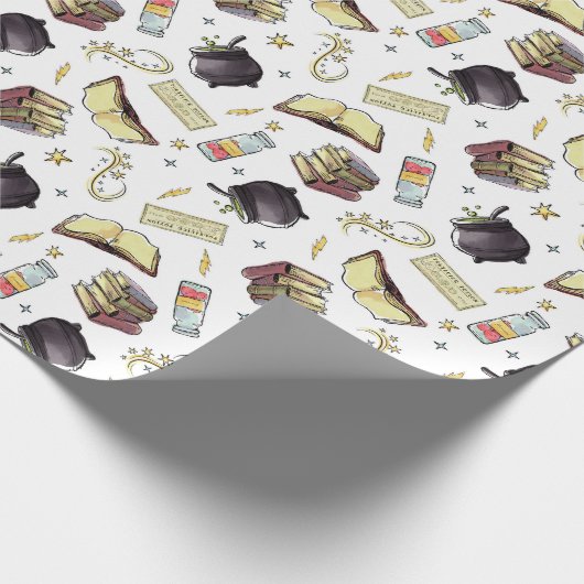 HARRY POTTER™ Zaubers- und Buchmuster Geschenkpapier (Ecke)