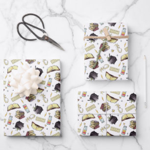 HARRY POTTER™ Zaubers- und Buchmuster Geschenkpapier Set