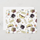 HARRY POTTER™ Zaubers- und Buchmuster Postkarte (Vorne/Hinten)