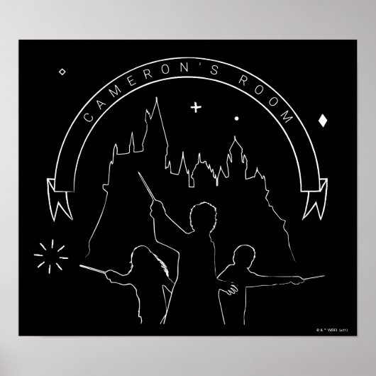 HARRY POTTER™ Zeichen und Kontur der Burg Poster (Vorne)