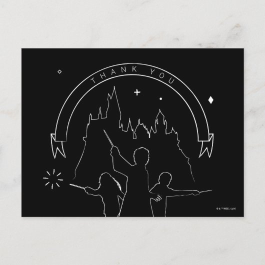 HARRY POTTER™ Zeichen und Kontur der Burg Postkarte (Vorderseite)