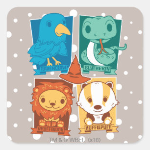 HARRY POTTER™   ZEICHENTRICK-FIGUREN DER HOGWARTS™ QUADRATISCHER AUFKLEBER