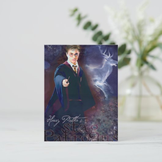 Harry Potter's Stag Patronus Postkarte (Stehend Vorderseite)