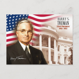 Harry S. Truman - 33. Präsident der USA Postkarte