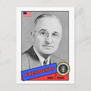 Harry S. Truman Baseball Card Postkarte