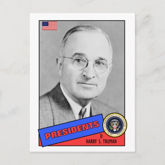 Harry S. Truman Baseball Card Postkarte (Vorderseite)
