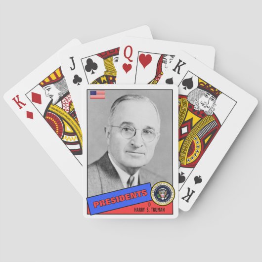 Harry S. Truman Baseball Card Spielkarten (Rückseite)