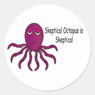 Harry the Skeptical Octopus Runder Aufkleber