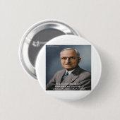 Harry Truman "Giving Credit" Zitate von Weisheit Button (Vorne & Hinten)