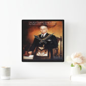 Harry Truman und "Gib 'Em Hell' Zitat Wall Clock Quadratische Wanduhr (Zuhause)