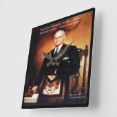 Harry Truman und "Gib 'Em Hell' Zitat Wall Clock Quadratische Wanduhr (Winkel)
