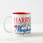 Harry u. Meghan Hochzeit, am 19. Mai 2018 Zweifarbige Tasse (Links)