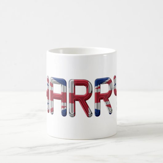 Harry UK Flag Name Union Jack Typografie Kaffeetasse (Mittel)