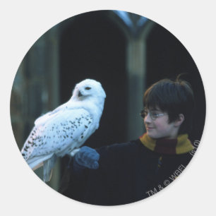 Harry und Hedwig 2 Runder Aufkleber