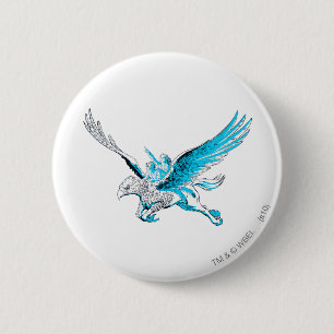 Harry und Hermione auf einem Hippogriff Button