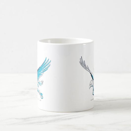 Harry und Hermione auf einem Hippogriff Kaffeetasse (Mittel)