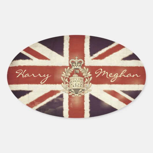 Harry und Meghan Royal Wedding Oval Sticker (Vorderseite)