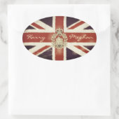 Harry und Meghan Royal Wedding Oval Sticker (Tasche)