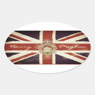 Harry und Meghan Royal Wedding Oval Sticker