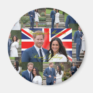 Harry und Meghan Royal Wedding Pro Foto Montage Magnet