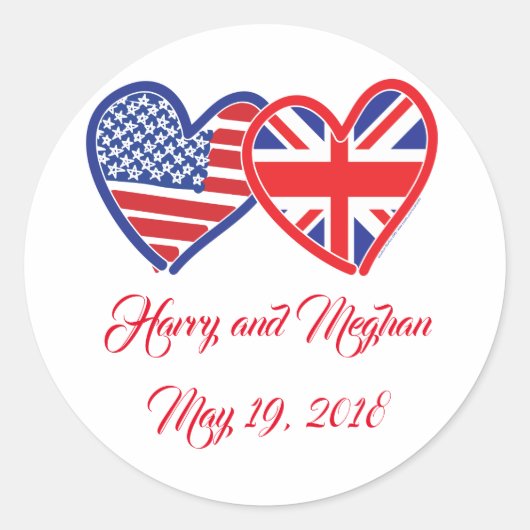 Harry und Meghan Runder Aufkleber (Vorderseite)