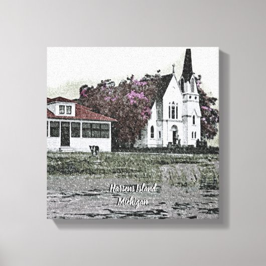 Harsens Island Michigan St. Marks Church 1925 Leinwanddruck (Vorderseite)
