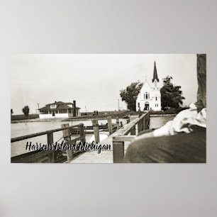 Harsens Island Michigan St. Marks Kirche 1925 Auss Poster