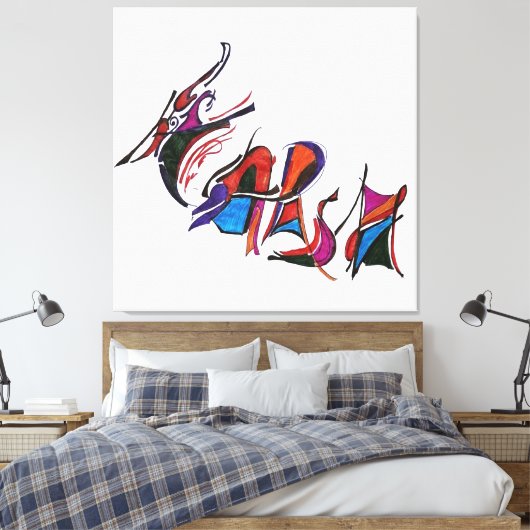 Harsh custom calligraphy art work leinwanddruck (Insitu (Schlafzimmer))