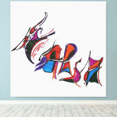 Harsh custom calligraphy art work leinwanddruck (Insitu (Holzboden))