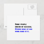 hart arbeiten am Erfolg Postkarte (Vorne/Hinten)