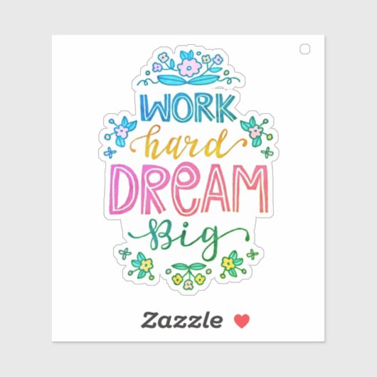 hart arbeiten aufkleber (Blatt)