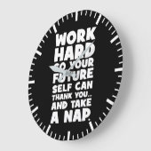 hart arbeiten, damit Ihr zukünftiges Selbst ein Ni Große Wanduhr (Winkel)