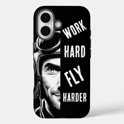 hart arbeiten, fliegen härter, Pilot, Comic Case-Mate iPhone Hülle (Rückseite)
