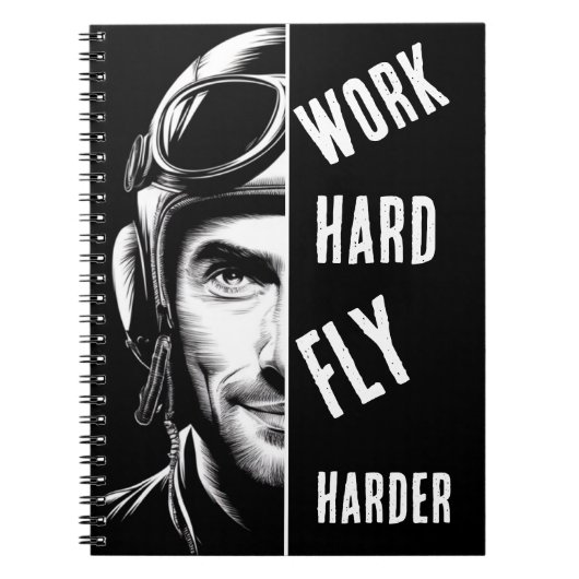 hart arbeiten, fliegen härter, Pilot, Comic Notizblock (Vorderseite)