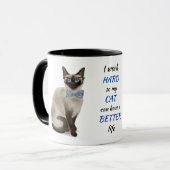 hart arbeiten für meine siamische Katze Tasse (Vorderseite Links)