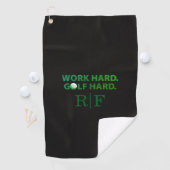 Hart arbeiten, Golf hart Monogramm Initial Retro G Golfhandtuch (Insitu)