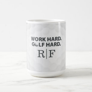 Hart Arbeiten Golf Hart Monogramm Initial Retro-St Kaffeetasse