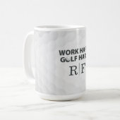 Hart Arbeiten Golf Hart Monogramm Initial Retro-St Kaffeetasse (Vorderseite Links)