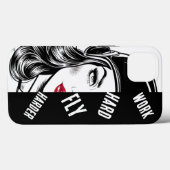 hart arbeiten, hart fliegen, Pilotin, Luftfahrt Case-Mate iPhone Hülle (Rückseite (Horizontal))