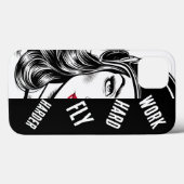 hart arbeiten, hart fliegen, Pilotin, Luftfahrt Case-Mate iPhone Hülle (Rückseite (Horizontal))