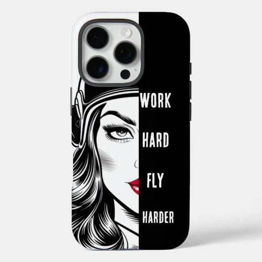 hart arbeiten, hart fliegen, Pilotin, Luftfahrt Case-Mate iPhone Hülle (Rückseite)