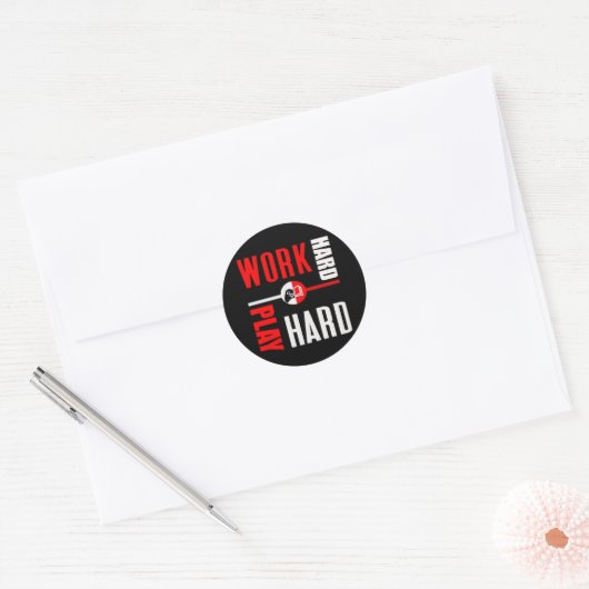 hart arbeiten, hart für die Arbeitnehmer spielen Runder Aufkleber (Umschlag)