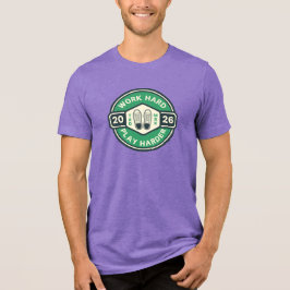 Hart arbeiten, härter spielen Bild Logo  Tri-Blend Shirt