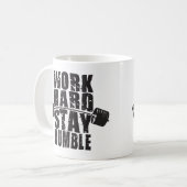 hart arbeiten, Humble Bleibe - Motivierend trainie Kaffeetasse (Vorderseite Links)