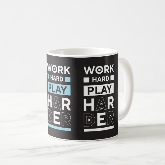 hart arbeiten kaffeetasse (VorderseiteRechts)