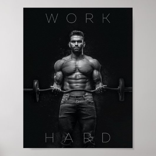 hart arbeiten | Motivierend Fitnessraum Poster (Vorne)