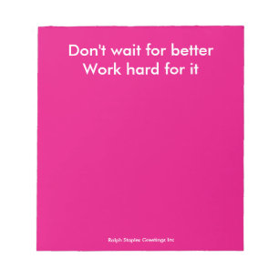 hart arbeiten notizblock